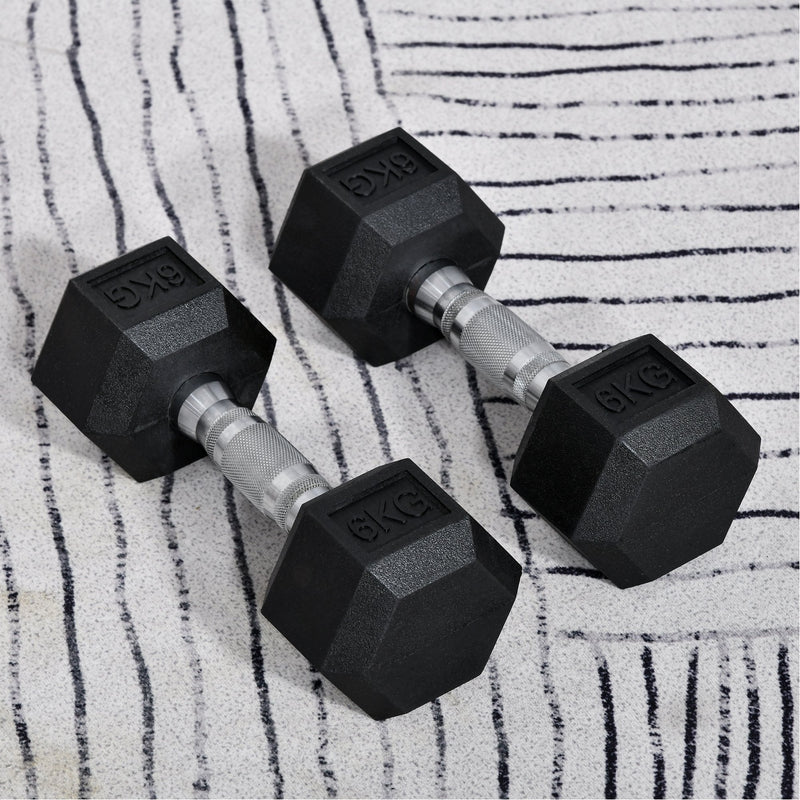 Hex Dumbbells Set Rubber Dumbbells Weight Lifting Equipment Fitness Home Gym