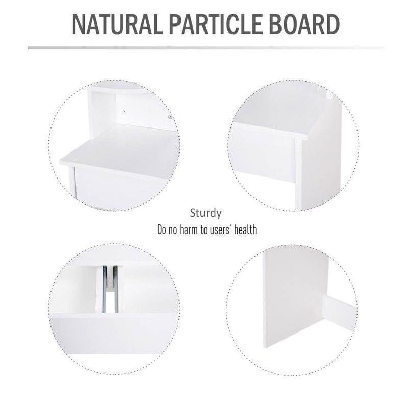 Particle Board Bedroom Dressing Table w/ Shelves White