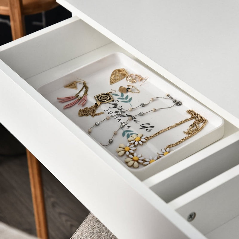 Particle Board Bedroom Dressing Table w/ Shelves White
