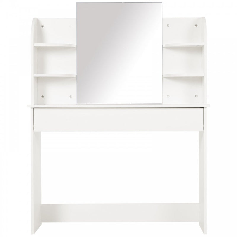 Particle Board Bedroom Dressing Table w/ Shelves White
