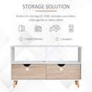 Particle Board TV Media Unit White/Oak