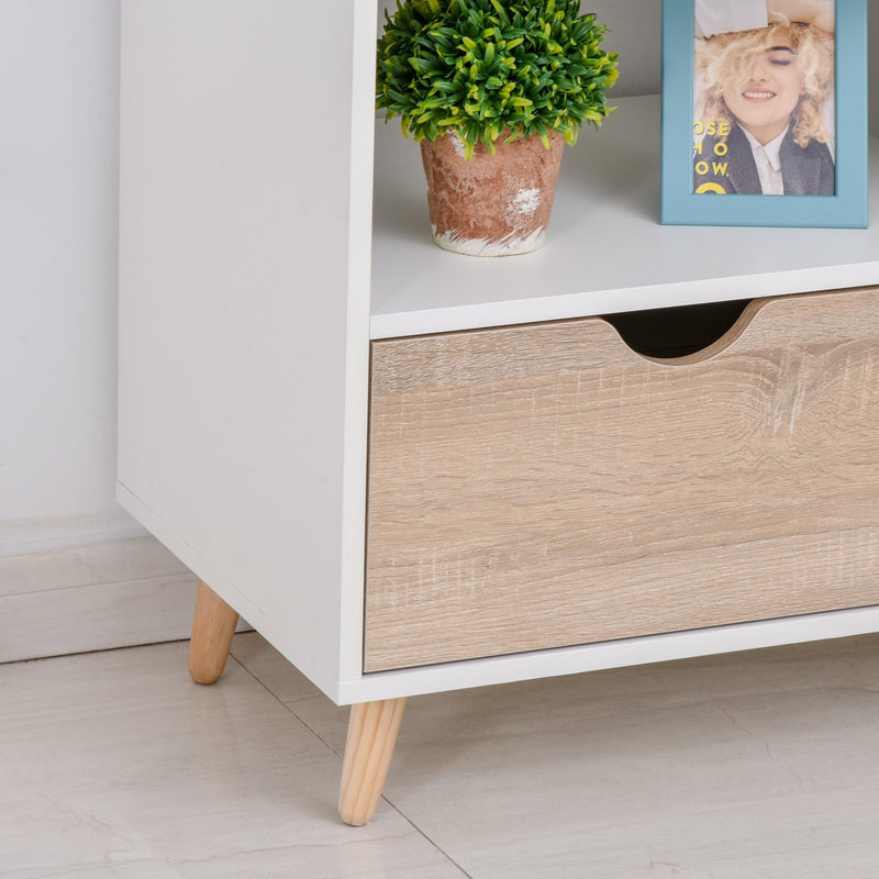 Particle Board TV Media Unit White/Oak