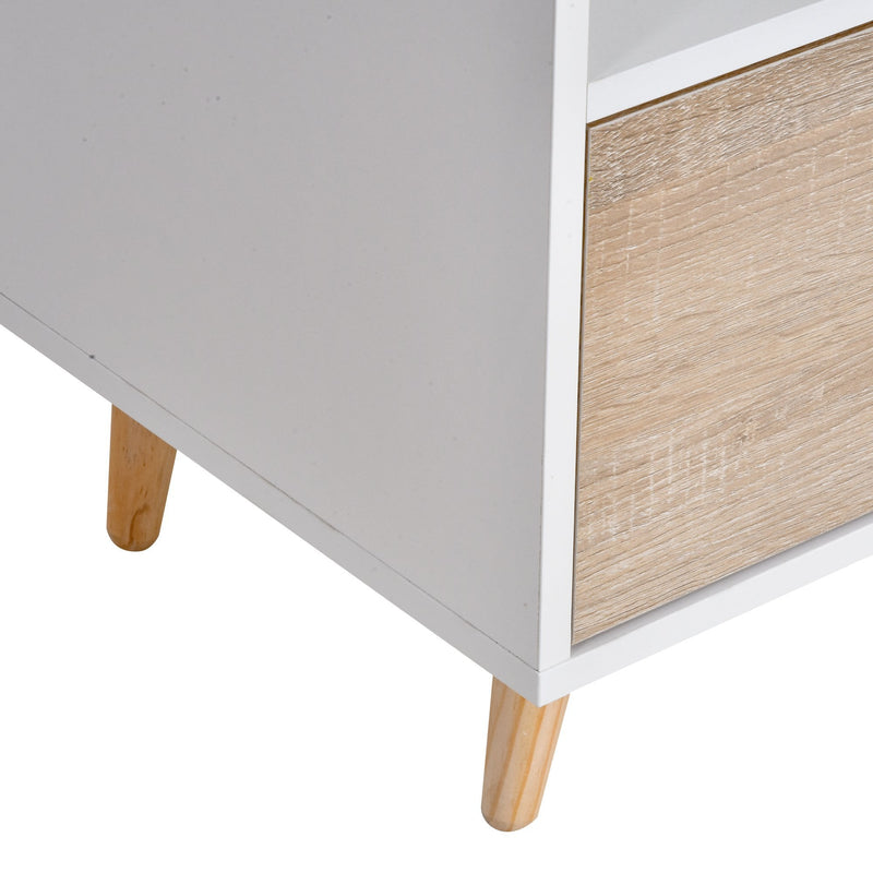 Particle Board TV Media Unit White/Oak