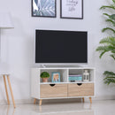 Particle Board TV Media Unit White/Oak