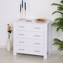 Particle Board 4-Drawer Bedroom Cabinet White