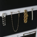 MDF Freestanding Glass Mirror Jewellery Cabinet W/ Storage Shelves White