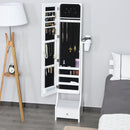 MDF LED Illuminated Glass Mirror Jewellery Cabinet White