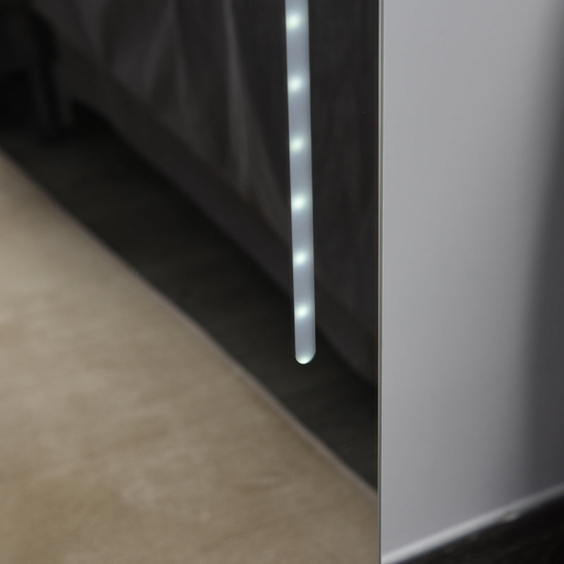 MDF LED Illuminated Glass Mirror Jewellery Cabinet White