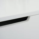 2 Piece Modern Vanity Table Set, Makeup Table with Padded Stool, 2 Large Drawers, Round Mirror, White Make Up Mirror