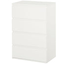 Chest of Drawers, 4 Drawers Storage Cabinet Floor Tower Cupboard for Bedroom Living Room, White Sideboard Room