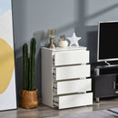 Chest of Drawers, 4 Drawers Storage Cabinet Floor Tower Cupboard for Bedroom Living Room, White Sideboard Room