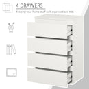 Chest of Drawers, 4 Drawers Storage Cabinet Floor Tower Cupboard for Bedroom Living Room, White Sideboard Room