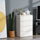 Chest of Drawers, 4 Drawers Storage Cabinet Floor Tower Cupboard for Bedroom Living Room, White Sideboard Room
