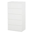 HOMCOM Chest of Drawers, 5 Drawers Storage Cabinet Floor Tower Cupboard for Bedroom Living Room, White