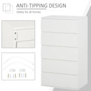 HOMCOM Chest of Drawers, 5 Drawers Storage Cabinet Floor Tower Cupboard for Bedroom Living Room, White