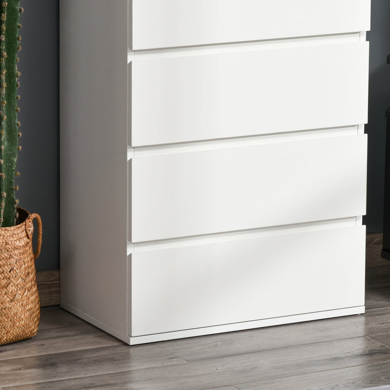 HOMCOM Chest of Drawers, 5 Drawers Storage Cabinet Floor Tower Cupboard for Bedroom Living Room, White