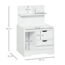 Bedside Table with 2 Drawers and Storage Shelves for Living Room Bedroom Accent Table Small Cabinet, White Modern w/2 Drawer Chest