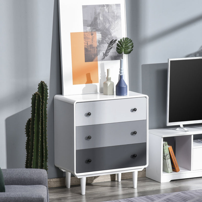 Modern Side Cabinet Home Organizer with 3 Storage Drawer Unit for Bedroom, Living Room Nordic w/
