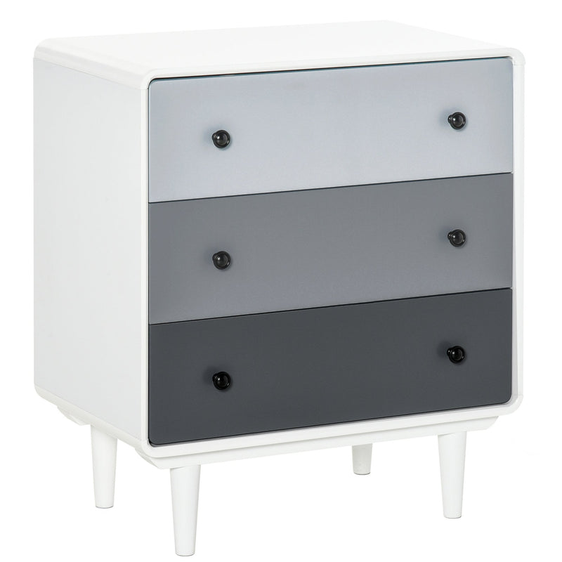 Modern Side Cabinet Home Organizer with 3 Storage Drawer Unit for Bedroom, Living Room Nordic w/