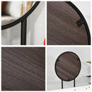 Dressing Table Vanity Set Makeup Desk With Round Mirror Cushioned Stool 2 Drawers For Bedroom Jewelry Storage Set, White Make Up &