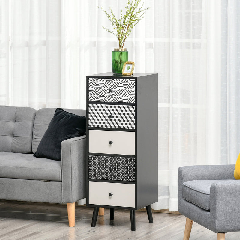 Chest of Drawers, 5 Drawer Dresser, Vertical Storage Organizer Unit for Bedroom, Living Room Bedroom