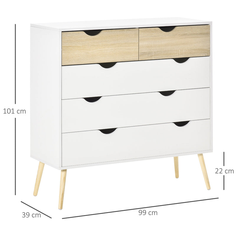 Chest of Drawers 5 Drawer Storage Unit Storage Cabinets