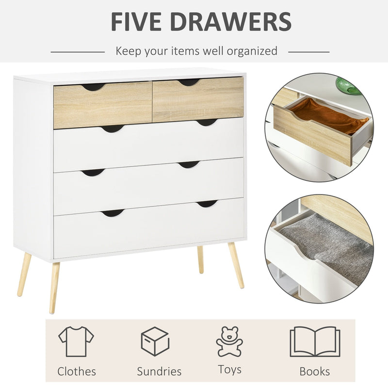 Chest of Drawers 5 Drawer Storage Unit Storage Cabinets