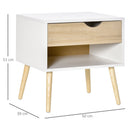 Bedside Table with Drawer and Shelf, Modern Nightstand, End Table for Bedroom, Living Room &