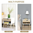 Bedside Table with Drawer and Shelf, Modern Nightstand, End Table for Bedroom, Living Room &