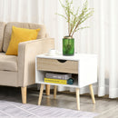 Bedside Table with Drawer and Shelf, Modern Nightstand, End Table for Bedroom, Living Room &