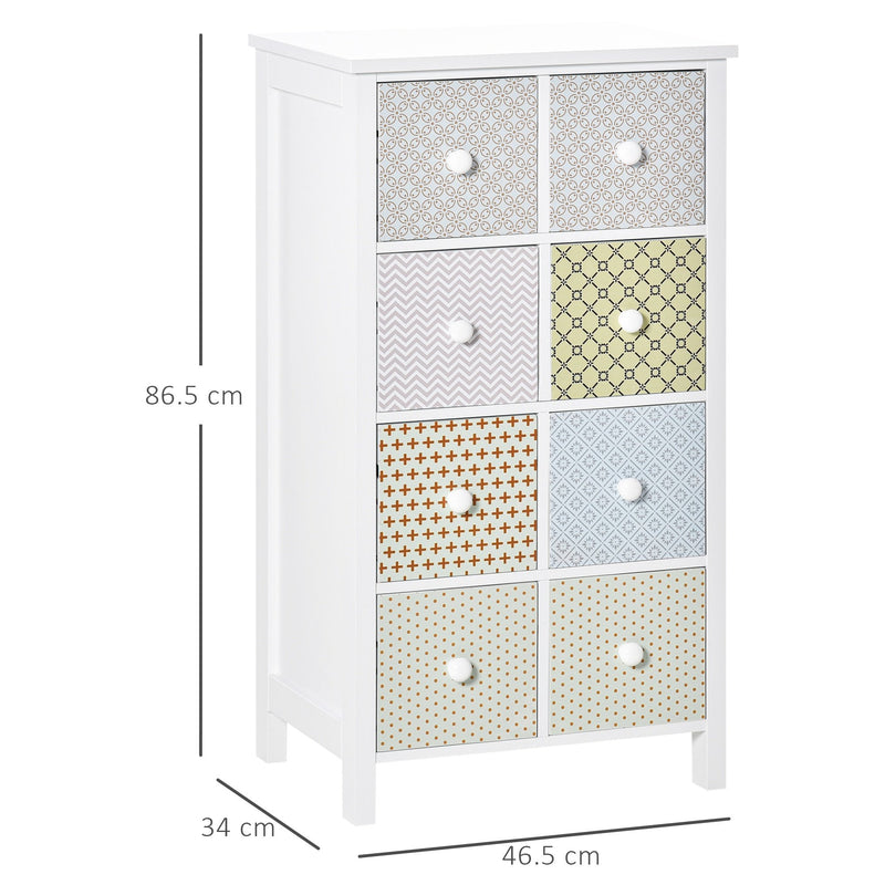 Chest of Drawers, 8 Drawer Dresser, Storage Organizer Unit for Bedroom, Bathroom Cabinet Bedroom Living Room