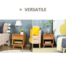 Modern Bedside Table Nightstand, Living Room End Table, Side Table with Drawer and Shelf, Walnut Brown Storage Organizer Bedroom