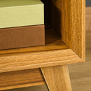 Modern Bedside Table Nightstand, Living Room End Table, Side Table with Drawer and Shelf, Walnut Brown Storage Organizer Bedroom