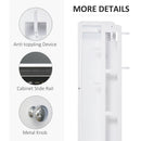 Full Length Mirror with Jewelry Cabinet, Hanging Cloth Bar, Coat Rack, 360-¦ Rotate Floor Mirror for Bedroom, Living Room, White Armoire