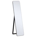 Full Length Mirror, Free Standing Or Wall Hanging, Tall Full Body Mirror For Bedroom, Hallway, Black Floor Mount Dressing Bedroom
