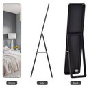 Full Length Mirror, Free Standing Or Wall Hanging, Tall Full Body Mirror For Bedroom, Hallway, Black Floor Mount Dressing Bedroom
