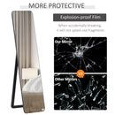 Full Length Mirror, Free Standing Or Wall Hanging, Tall Full Body Mirror For Bedroom, Hallway, Black Floor Mount Dressing Bedroom