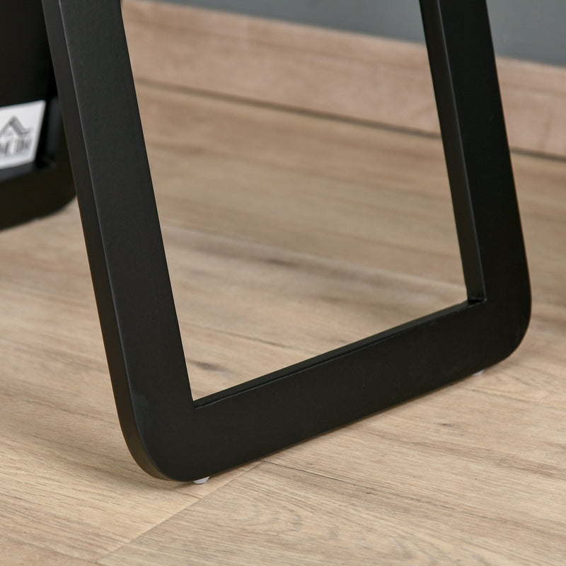 Full Length Mirror, Free Standing Or Wall Hanging, Tall Full Body Mirror For Bedroom, Hallway, Black Floor Mount Dressing Bedroom