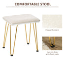 Makeup Vanity Table Set With Round Mirror, 3 Color LED Light, Dressing Desk With 2 Drawers And Cushioned Stool For Bedroom, White & Gold