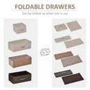 5-Drawer Dresser Tower 3-Tier Storage Organizer with Steel Frame Wooden Top for Bedroom Hallway Closets Closet Dresser, With 5 Linen