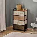 5-Drawer Dresser Tower 3-Tier Storage Organizer with Steel Frame Wooden Top for Bedroom Hallway Closets Closet Dresser, With 5 Linen
