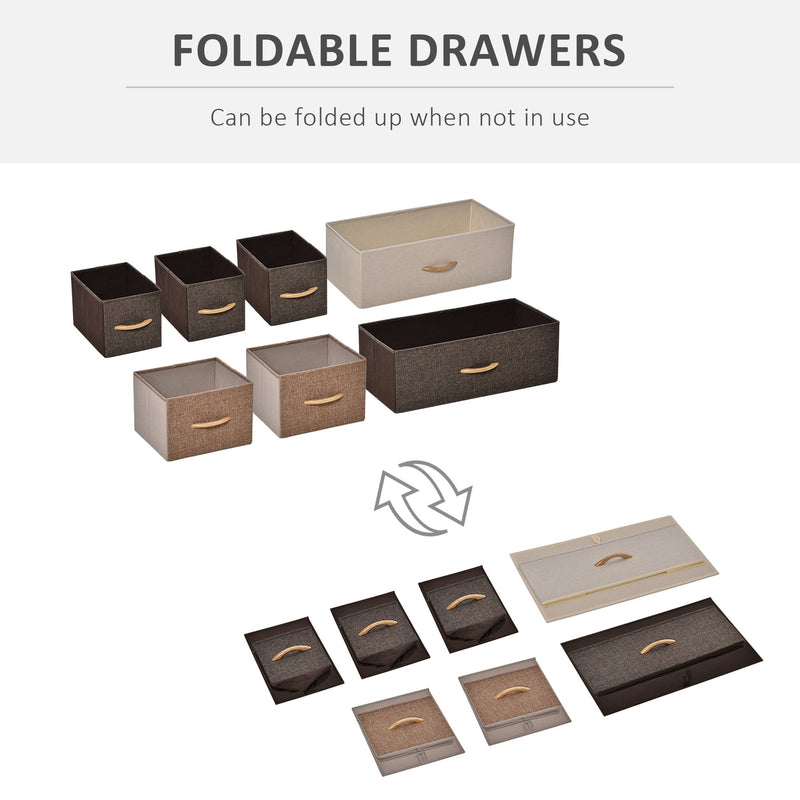 7-Drawer Dresser, Fabric Chest of Drawers, Steel Frame Wooden Top Dresser