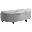 OMCOM Semi-Circle Bed End Bench Ottoman with Storage -  Grey