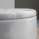 OMCOM Semi-Circle Bed End Bench Ottoman with Storage -  Grey