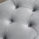 OMCOM Semi-Circle Bed End Bench Ottoman with Storage -  Grey