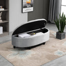 OMCOM Semi-Circle Bed End Bench Ottoman with Storage -  Grey