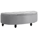 OMCOM Semi-Circle Bed End Bench Ottoman with Storage -  Grey
