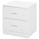 Bedside Table with 2 Drawers, Modern Nightstand, Cabinet Drawers Side Storage Unit for Bedroom, Living Room w/