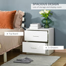 Bedside Table with 2 Drawers, Modern Nightstand, Cabinet Drawers Side Storage Unit for Bedroom, Living Room w/
