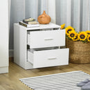 Bedside Table with 2 Drawers, Modern Nightstand, Cabinet Drawers Side Storage Unit for Bedroom, Living Room w/